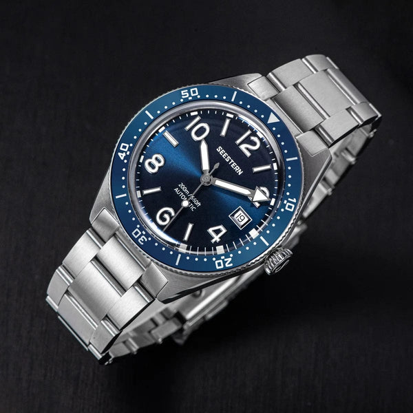 Planet Gates SEESTERN Diving Watch of Men Automatic Mechanical Wristwatches Seagul ST2130 Movement 20bar Waterproof Luminous Domed Crystal