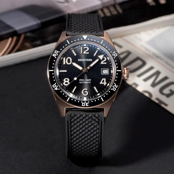 Planet Gates SEESTERN Diving Watch of Men Automatic Mechanical Wristwatches Seagul ST2130 Movement 20bar Waterproof Luminous Domed Crystal