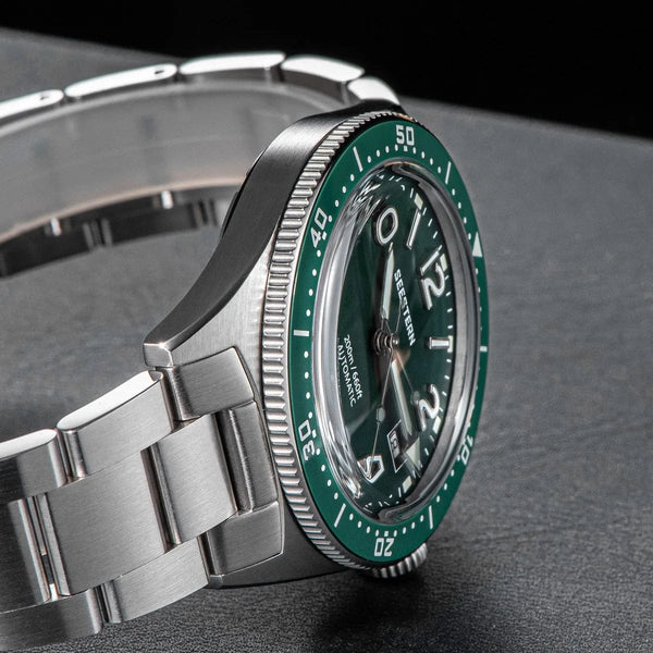 Planet Gates SEESTERN Diving Watch of Men Automatic Mechanical Wristwatches Seagul ST2130 Movement 20bar Waterproof Luminous Domed Crystal