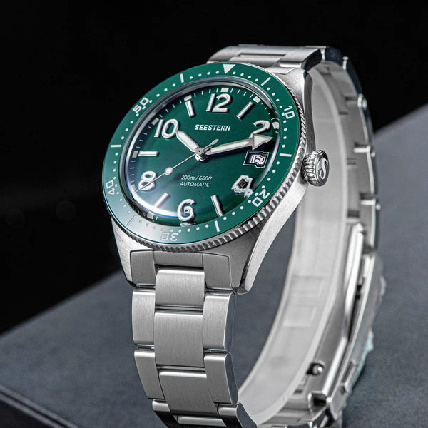 Planet Gates SEESTERN Diving Watch of Men Automatic Mechanical Wristwatches Seagul ST2130 Movement 20bar Waterproof Luminous Domed Crystal