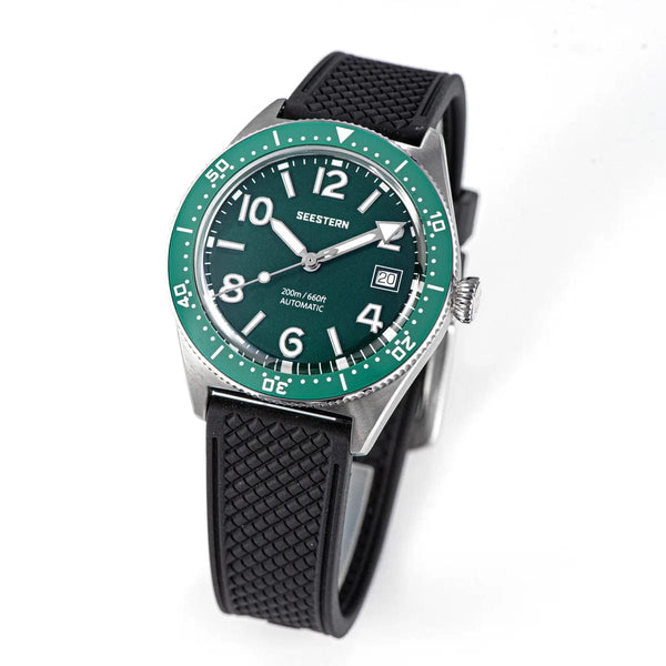 Planet Gates SEESTERN Diving Watch of Men Automatic Mechanical Wristwatches Seagul ST2130 Movement 20bar Waterproof Luminous Domed Crystal