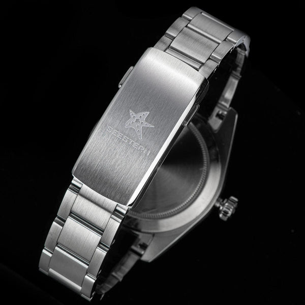 Planet Gates SEESTERN GMT Watch of Men Retro NH34 Automatic Movement Mechanical Wristwatch Dome Sapphire Glass AR Coating Micro Deploy Buckle