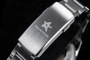 Planet Gates SEESTERN GMT Watch of Men Retro NH34 Automatic Movement Mechanical Wristwatch Dome Sapphire Glass AR Coating Micro Deploy Buckle