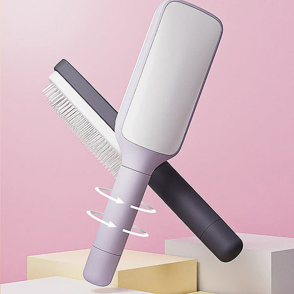 Planet Gates Self Cleaning Hairbrush Women Hair Brush One-key Cleaning Hair Loss Airbag Scalp Massage Comb Anti-Static Hairbrush