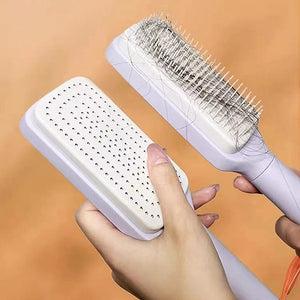 Planet Gates Self Cleaning Hairbrush Women Hair Brush One-key Cleaning Hair Loss Airbag Scalp Massage Comb Anti-Static Hairbrush