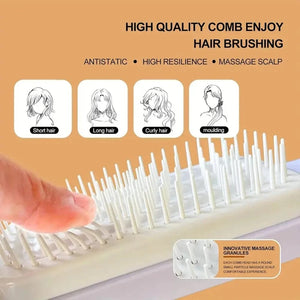 Planet Gates Self-Cleaning Scalp Massage Comb Air-bag Hair Comb Portable Anti-Detangling Hair Brush For Hair Styling One-key Cleaning Tools