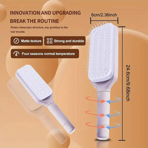 Planet Gates Self-Cleaning Scalp Massage Comb Air-bag Hair Comb Portable Anti-Detangling Hair Brush For Hair Styling One-key Cleaning Tools