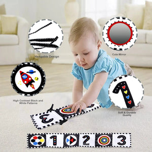 Planet Gates Sensory Cloth Book High Contrast Baby Toys 0-12 Months Newborn Crib Toys Black and White Animal Cloth Books Montessori Baby Book