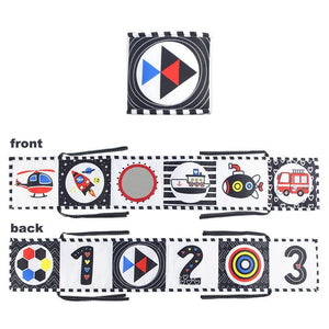 Planet Gates Sensory Cloth Book High Contrast Baby Toys 0-12 Months Newborn Crib Toys Black and White Animal Cloth Books Montessori Baby Book