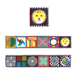 Planet Gates Sensory Cloth Book High Contrast Baby Toys 0-12 Months Newborn Crib Toys Black and White Animal Cloth Books Montessori Baby Book