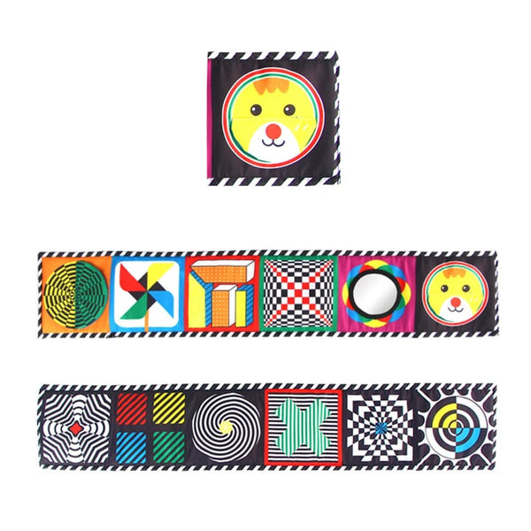 Planet Gates Sensory Cloth Book High Contrast Baby Toys 0-12 Months Newborn Crib Toys Black and White Animal Cloth Books Montessori Baby Book