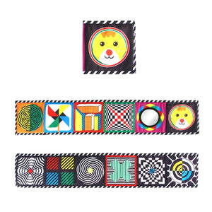 Planet Gates Sensory Cloth Book High Contrast Baby Toys 0-12 Months Newborn Crib Toys Black and White Animal Cloth Books Montessori Baby Book