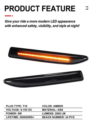 Planet Gates Sequential  LED Dynamic Turn Signal Side Marker Light Blinker For Ford Mondeo Mk4 Hatchback Saloon Estate (BA7) 2007-2015