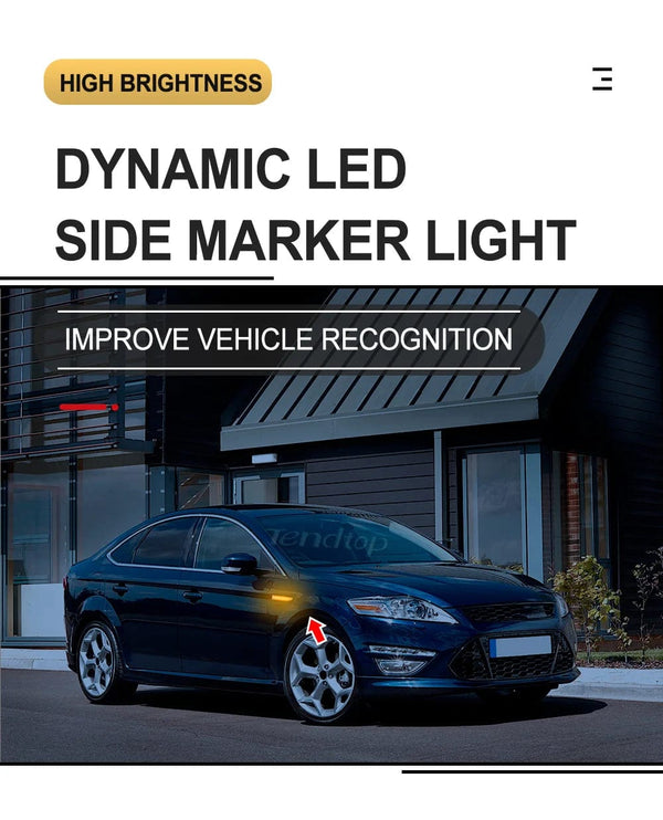 Planet Gates Sequential  LED Dynamic Turn Signal Side Marker Light Blinker For Ford Mondeo Mk4 Hatchback Saloon Estate (BA7) 2007-2015