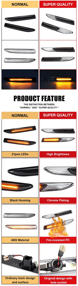 Planet Gates Sequential  LED Dynamic Turn Signal Side Marker Light Blinker For Ford Mondeo Mk4 Hatchback Saloon Estate (BA7) 2007-2015