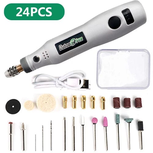Planet Gates Set 1 24PCS 3 Speed USB Cordless Rotary Tool Dremel DIY Mini Drill Engraving Pen Electric USB Mini Wireless Drill With Accessories Set