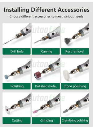 Planet Gates Set 1 24PCS 3 Speed USB Cordless Rotary Tool Dremel DIY Mini Drill Engraving Pen Electric USB Mini Wireless Drill With Accessories Set