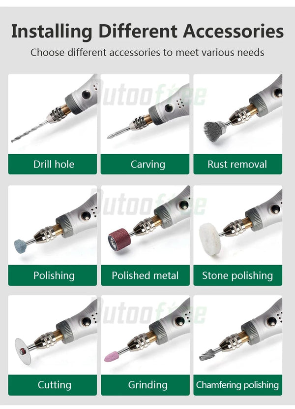 Planet Gates Set 1 24PCS 3 Speed USB Cordless Rotary Tool Dremel DIY Mini Drill Engraving Pen Electric USB Mini Wireless Drill With Accessories Set