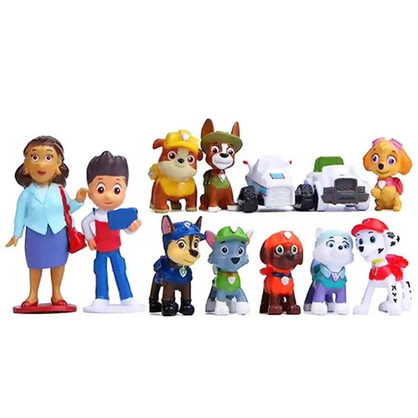 Planet Gates set 12pcs Paw Patrol Patrulla Canina Anime Action Figures Puppy Patrol Mini Dolls Kids Toy Models 4-10cm Cake Decoration Gifts