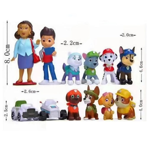 Planet Gates set 12pcs Paw Patrol Patrulla Canina Anime Action Figures Puppy Patrol Mini Dolls Kids Toy Models 4-10cm Cake Decoration Gifts