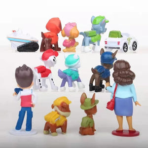 Planet Gates set 12pcs Paw Patrol Patrulla Canina Anime Action Figures Puppy Patrol Mini Dolls Kids Toy Models 4-10cm Cake Decoration Gifts