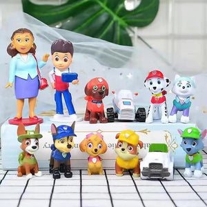 Planet Gates set 12pcs Paw Patrol Patrulla Canina Anime Action Figures Puppy Patrol Mini Dolls Kids Toy Models 4-10cm Cake Decoration Gifts