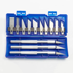 Planet Gates Set 13Pcs Carving Knife Craft Sculpture Paper Cutting Blade Precision Engraving Cutter Non-Slip Hand Tool DIY Art Hobby Repair Set