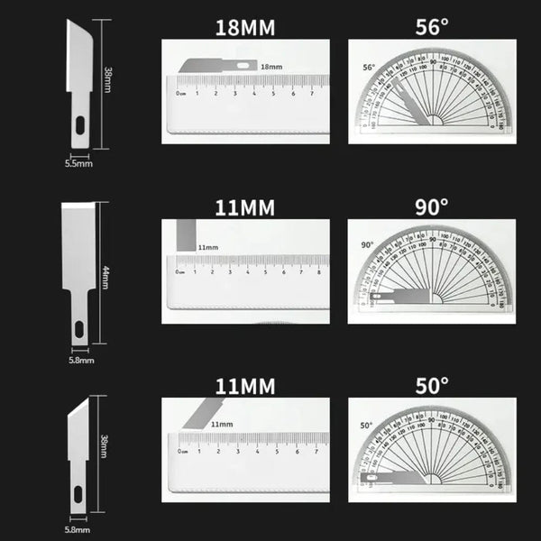 Planet Gates Set 13Pcs Carving Knife Craft Sculpture Paper Cutting Blade Precision Engraving Cutter Non-Slip Hand Tool DIY Art Hobby Repair Set