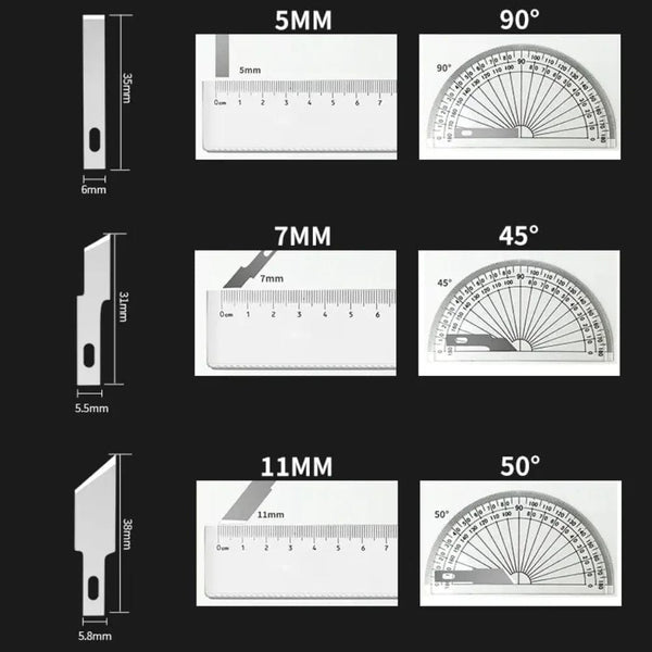 Planet Gates Set 13Pcs Carving Knife Craft Sculpture Paper Cutting Blade Precision Engraving Cutter Non-Slip Hand Tool DIY Art Hobby Repair Set