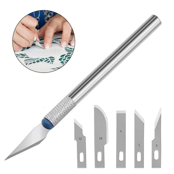 Planet Gates Set 13Pcs Carving Knife Craft Sculpture Paper Cutting Blade Precision Engraving Cutter Non-Slip Hand Tool DIY Art Hobby Repair Set