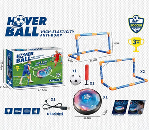 Planet Gates Set 18CM Upgrade Soccer Kids Toy USB Rechargeable Hover Ball Colored LED Lights for Kid Gifts Gliding Air Cushion Floating Kids Soccer Game