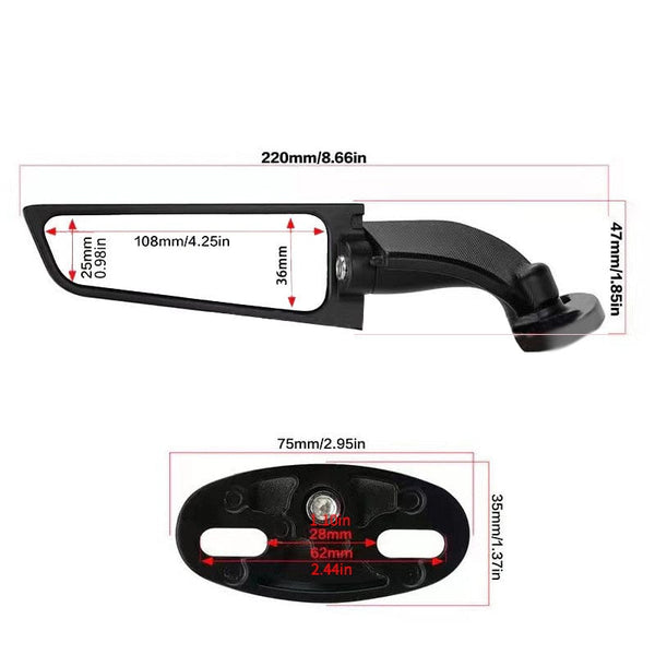 Planet Gates Set 1set Motorcycle Modified Universal Fixed Wind Wing Rearview MirrorSpoiler For Kawasaki For Yamaha For Honda For Ducati