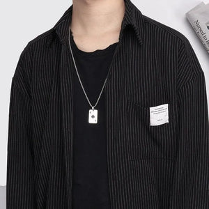 Planet Gates Set 2Piece Set Hip Hop Statement Stainless Steel Poker Card Ace of Spades Necklace For Women Men Pendant Chain Playing Cards Jewelry