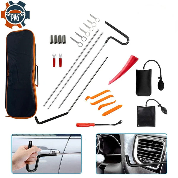 Planet Gates Set 3 New Car Tool Kit Door Open Grabber Lockout Lock Pick Set Long Range Reach Hooking Key Lost In Truck Air Wedge Bag Pump Auto Tool