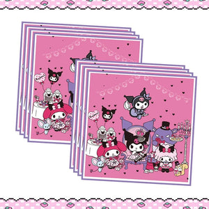Planet Gates Set-48pcs-6 / CHINA Kuromi Birthday Party Decoration My Melody Party Supplies Pink Tablecloth Cups Balloons 9 Plates Banner Baby Shower Supplies Toy