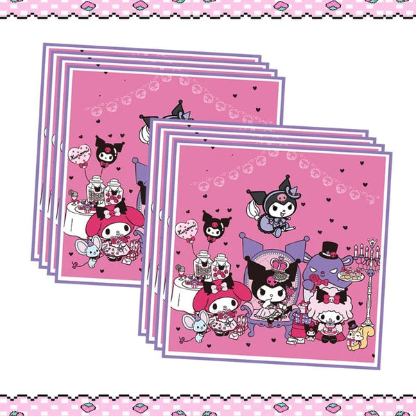 Planet Gates Set-48pcs-6 / CHINA Kuromi Birthday Party Decoration My Melody Party Supplies Pink Tablecloth Cups Balloons 9 Plates Banner Baby Shower Supplies Toy