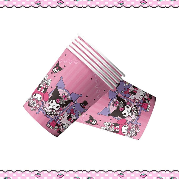 Planet Gates Set-48pcs-6 / CHINA Kuromi Birthday Party Decoration My Melody Party Supplies Pink Tablecloth Cups Balloons 9 Plates Banner Baby Shower Supplies Toy