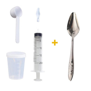 Planet Gates Set A Bird Parrot Feeder Spoon with Manual Syringe Baby Bird Water Milk Medicine Feeding Syringe 20ml