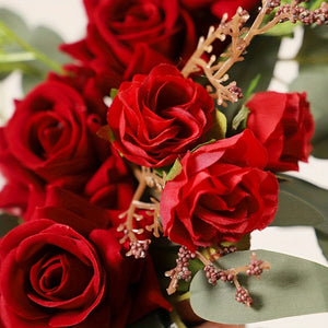Planet Gates Set, Artificial Flowers Wedding Welcome Card Decoration Set, Red And White Rose Proposal Engagement Party Ceremony Flowers Outdoor Wedding Arch Flower Decoration Reception Background Of The Floral Decoration