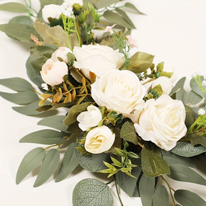 Planet Gates Set, Artificial Flowers Wedding Welcome Card Decoration Set, Red And White Rose Proposal Engagement Party Ceremony Flowers Outdoor Wedding Arch Flower Decoration Reception Background Of The Floral Decoration