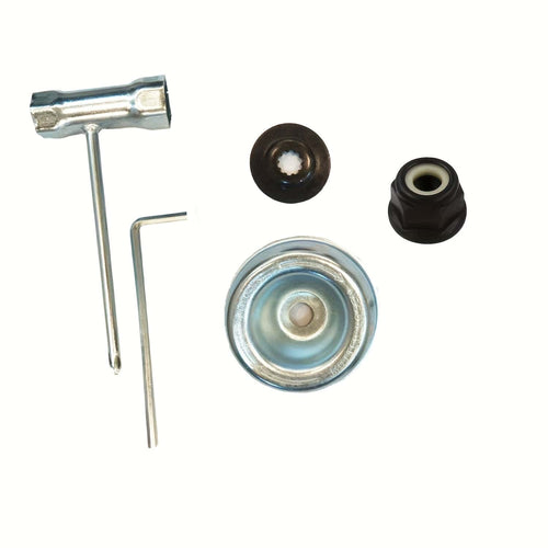 Planet Gates Set Of 5 Blade Adapters 5pcs/set Blade Adapter Attachment Maintenance Kit For Stihl FS55 FS55R FS56 FS56RC FS70R FS80 FS85 FS90 FS90R FS94 FS100RX FS110 FS120 FS130 FS130R (Thrust Washer, Rider Plate, Collar Nut, Wrench)