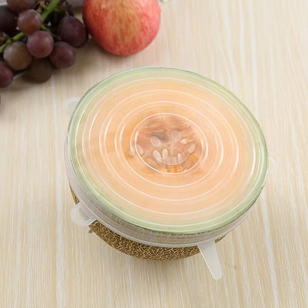 Planet Gates Set Of 6 Multifunctional Silicone Stretch Lid, Universal Silicone Food Packaging Bowl And Pot Lid, Fresh Microwave Cover Stretch Silicone Lid, Kitchenware Accessories