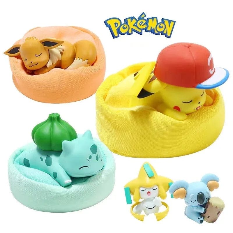 Planet Gates Set of 6Pcs / NO BOX Pokemon Model Kit Anime Characters Figure Starry Dream Pikachu Bulbasaur Series Car Interior Hand Sleeping Position Toys Gifts