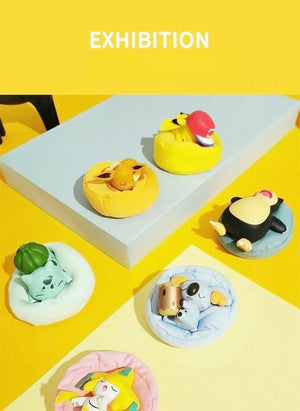 Planet Gates Set of 6Pcs / NO BOX Pokemon Model Kit Anime Characters Figure Starry Dream Pikachu Bulbasaur Series Car Interior Hand Sleeping Position Toys Gifts