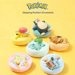 Planet Gates Set of 6Pcs / NO BOX Pokemon Model Kit Anime Characters Figure Starry Dream Pikachu Bulbasaur Series Car Interior Hand Sleeping Position Toys Gifts