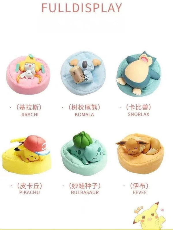 Planet Gates Set of 6Pcs / NO BOX Pokemon Model Kit Anime Characters Figure Starry Dream Pikachu Bulbasaur Series Car Interior Hand Sleeping Position Toys Gifts