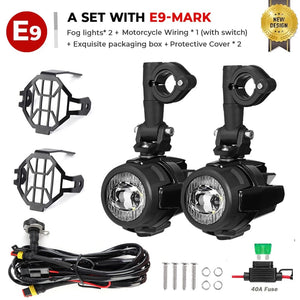 Planet Gates Set of E9 / CHINA R1200GS 40W Motorcycle LED Fog Lights Auxiliary Assembliy For BMW R1200GS F850GS F750GS F 850GS 750GS 1250GS GS LC Adventure
