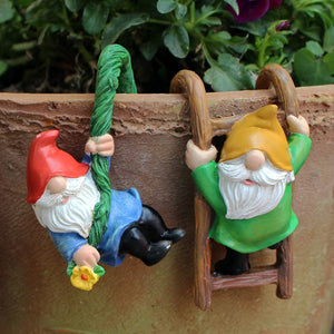 Planet Gates Set Of Three Dwarf Flowerpot Pendants 3pcs 3D Mini Gnomes Statue, Outdoor Fairy Garden Resin Crafts, Flower Pot Landscape Dwarf, Micro Landscape Pendant Ornaments, Mini Art Sculptures, Landscaping DIY Garden Sculptures, Flower Pot Oenament, Yard Lawn Home Decor