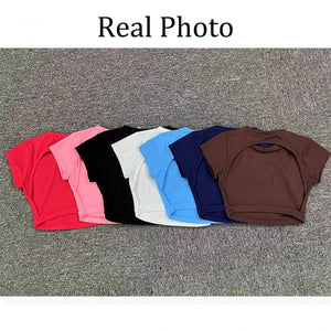Planet Gates Sexy Hollow Beauty Back Crop Top Short Sleeve Yoga Shirt Women Fitness Workout Tops Gym Clothes Sportswear Running T-shirts