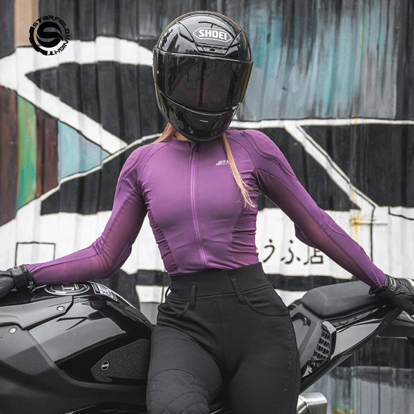 Planet Gates SFK Summer Breathable Motorcycle Jacket Women Tight Moto Body Armor Clothing Female Biker Jacket CE Motorbike Protective Gear